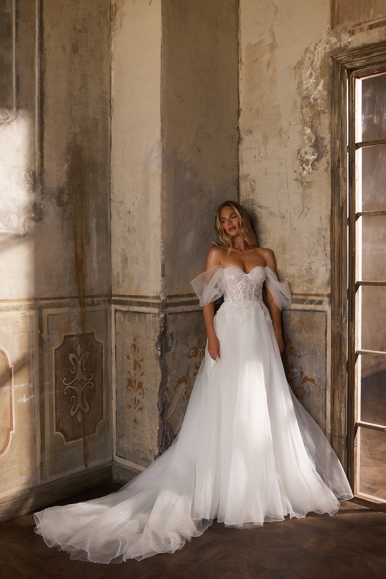OLIVIA Off the Shoulder Tulle Wedding Dress