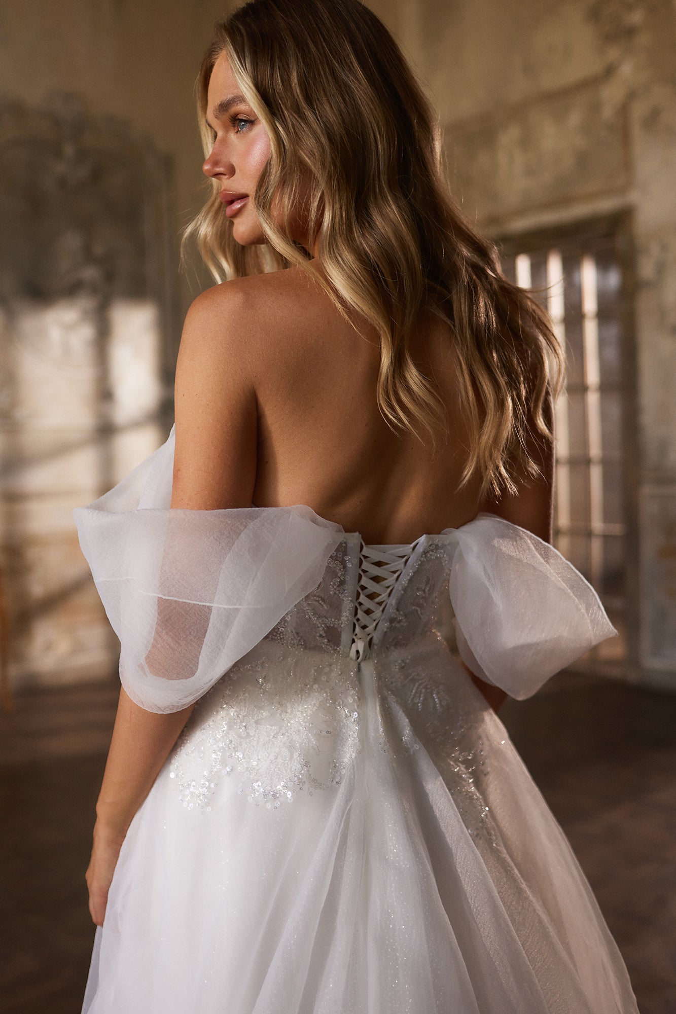OLIVIA Off the Shoulder Tulle Wedding Dress