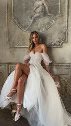 OLIVIA Off the Shoulder Tulle Wedding Dress